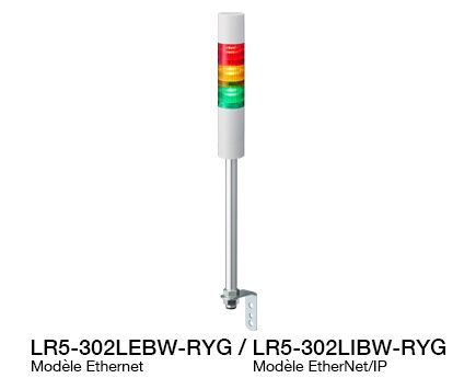 Colonne Lumineuse Ø50 (Communication Ethernet / EtherNet/IP) Série LR5-LAN
