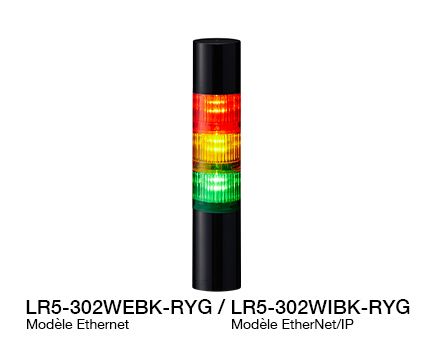 Colonne Lumineuse Ø50 (Communication Ethernet / EtherNet/IP) Série LR5-LAN