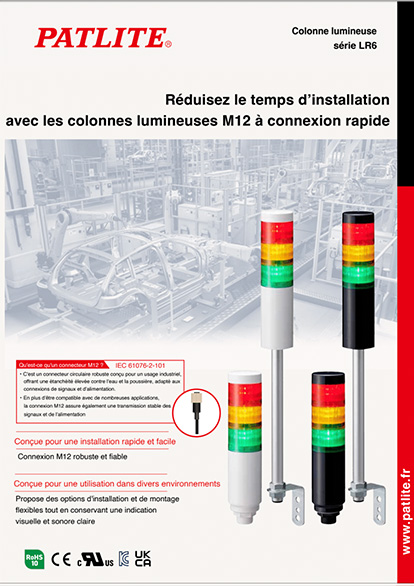 Colonne lumineuse<br>série LR6<br>(débranchement rapide M12)