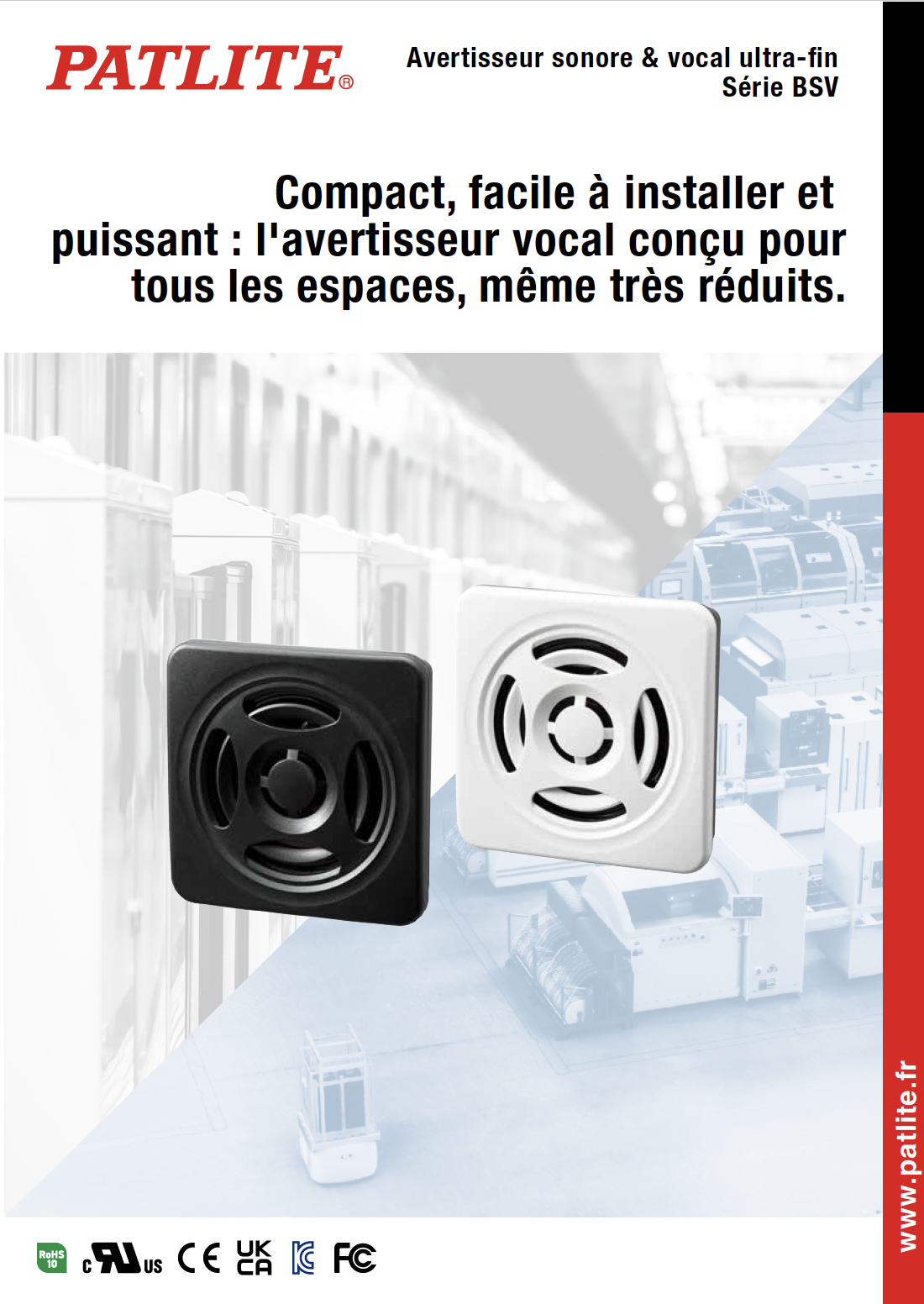 Avertisseur sonore & vocal ultra-fin<br>Série BSV